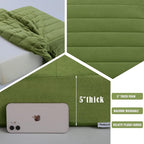 MeMoreCool Square Floor Pillow Seating for Adults Kids, Large Meditation Cushion Floor Pillow with Thick Foam & Soft Tufted Cover, Washable Big Pillow Seat Floor Cushion for Sitting Yoga 22" Green