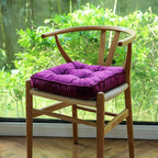 vctops Soft Velvet Chair Pads with Ties Comfy Solid Seat Cushion for Dining Chairs, Office Chairs, Hardwood Floors (Purple, 16"x16")