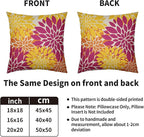 Hot Pink Yellow Orange Pillow Covers 18X18 Inch Set of 2, Spring Summer Floral Dahlia Flower Cream Decorative Throw Pillow Covers Outdoor Modern Farmhouse Cushion Case for Home Couch Sofa Bed Decor