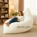 Honeydak 3 in 1 Giant Bean Bag Chair Cover Only (No Filler) Convertible Bean Bag Lazy Floor Sofa Cover Without Filling Washable Multifunctional Stuffed Animal Storage for Bedroom Living Room
