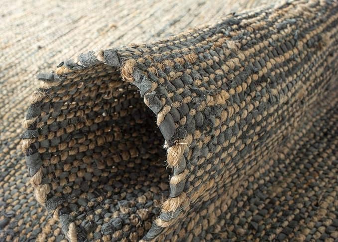 SAFAVIEH Vintage Leather Collection Runner Rug - 2'3" x 9', Grey, Handmade Boho Fringe Leather & Jute, Ideal for High Traffic Areas in Living Room, Bedroom (VTL203F)