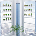 3-Tier Clear Hanging Window Plant Shelves 16In, Height Adjustable Acrylic , Indoor Windows Wall Hanging Plant Stand Flower Display, Flower Pot Organizer Storage for Grow Herbs, Microgreens, Succulents