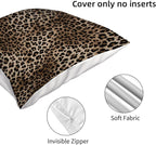 Brown Leopard Pillow Covers 18x18 Set of 2 Cheetah Throw Pillows Skin Animal Print Pillow Cases Cheetah Print Room Decorative Pillows Outdoor Farmhouse Soft Cotton Cushion Case for Couch Sofa