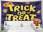 EMMTEEY Halloween Wall Tapestry Trick or Treat Ceiling Tapestry 60X50 Horizontal Wall Art for Bedroom Living Room Fall Backdrop