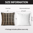 Black Cream Modern Strip Tufted Throw Pillow Covers，Neutral Textured Minimalism Chunky Pillowcases,Bohemian Mid Century Geometric Sham for Couch,1PC,18x18 Inch