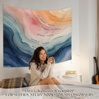 STHTTSW Mental Health Classroom Tapestry, Inhale Exhale Tapestries Wall Blanket, Motivational Wall Hanging Decor for Home Classroom School Counselor Therapy Office, 50x60 Inch