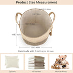 Mkono Woven Storage Basket Decorative Rope Basket Wooden Bead Decoration for Blankets,Toys,Clothes,Shoes,Plant Organizer Bin with Handles Living Room Home Decor, Yellow and Black, 16" W × 13.8"