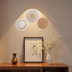 11Pcs Boho Wall Basket Decor, Round Hanging Rattan Wall Decor Flat Woven Basket Wall Hanging Decor, Tassels White Seagrass Wicker Boho Baskets Decoration Art for Farmhouse Bedroom Living Room