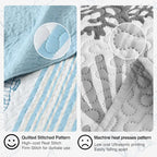 HORIMOTE HOME Coastal Quilt Bedding Set King Size, Striped Blue Summer Beach Quilt Lightweight Ocean Nautical Comforter Tropical Bedspread Coverlet with 2 Pillow Shams for All Seasons (106"x96")