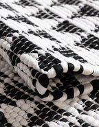 Unique Loom Chindi Jute Collection Area Rug (1' 2" x 8' Table Runner, White Black)