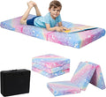 MeMoreCool Foldable Floor Cushion for Kids, Glow Star Trifold Play Mat, Portable Floor Lounger Seat Pad, 57x22 Inch Colorful