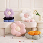 Flower Pillow, Cute Daisy Decorative Pillow for Bed, Soft Home Decor Floor Seating Cushion (Black, 14.9 Inches)