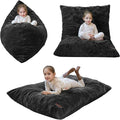 MAXYOYO 3 in 1 Kids Bean Bag Chair Bed, Child Floor Sofa for Gaming, Reading, Faux Fur Floor Mattress with High-Density Foam Filling for Living Room Bedroom