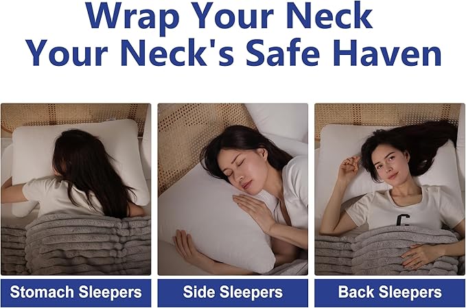 Shatex Neck Pillow Queen Size 28 x 20 inch, Curved Extra Firm Bed Pillow with Adjustable Insert Provides Stronger Support - for Back, Stomach & Side Sleepers