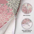 Pink Grey Gray Pillow Covers 24X24 Inch Set of 2, Dahlia Flower Spring Summer Floral Cream Decorative Throw Pillow Covers Outdoor Modern Farmhouse Cushion Case for Home Couch Sofa Bed Decor