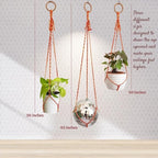 Set of 3 Macrame plant hanger for pots 4-10” live plants indoor and outdoor decor hanging plant holder Boho décor Plant stand Indoor plant shelf for Hanging planter for plant pots (Autumn Glow)