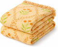 100% Cotton Boho Throw Blanket for Home Decor – Classic Farmhouse Quilt Bedding, Muslin Blankets for Adults, Vintage Woven Decorative Blanket for Couch, Bed Layering Use, Vintage Floral, 60"x80"