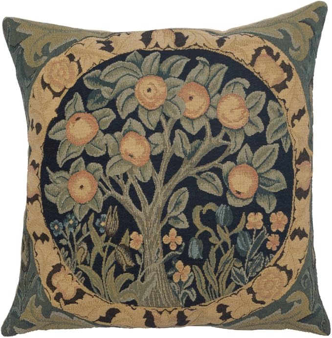 C Charlotte Home Furnishings Inc Orange Tree III European Cushion Cover | Decorative Cushion Case with Cotton Viscose & Polyester | 18x18 Inch Cushion Cover for Living Room Couches and Sofas
