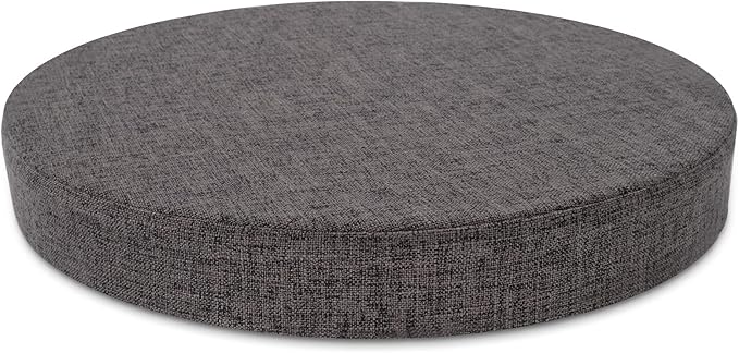 Tromlycs 14 Inch Round Bar Stool Cushion Non-Slip Foam Seat Pad Removable Cover for Circle Chairs (14x14 Inches, Gray)