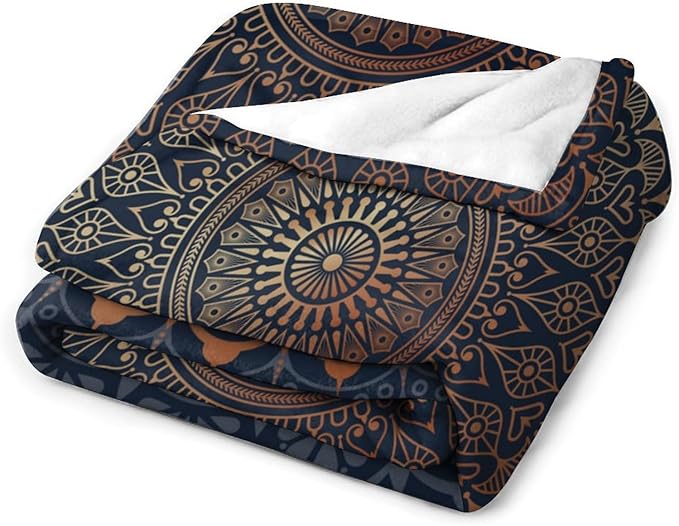 Boho Flower Throw Blanket Mandala Bohemian Aesthetic Paisley Hippie Blanket for Sofa Bed Couch Chair Or Dorm 60"x80"