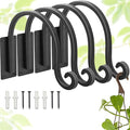 Heavy Duty Plant Hanger Bracket (8"/Black) - 4 Packs, 35lbs Weight Capacity - Outdoor Hand-Forged Hanging Plant Bracket Durable and Stable Bird Feeder Hanger