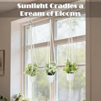 3 Pack Artificial Hanging Plants Indoor with Macrame Hangers – Fake Hanging Plants Set with Handmade Boho Plant Hangers & Hooks for Home, Kitchen, Office Décor