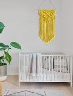 Winterdemoon Handmade Cotton Home Decor Macrame Wall Hanging Yellow