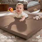 Foam Baby Play Mat: PU Leather Waterproof Kids Trifold Floor Playmat - Large Play Mat for Playpen Fodable Mattress Soft Toddler Mattress Infant Cushion for Preschool