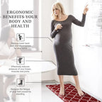WISELIFE Anti Fatigue Floor Mat - 4/5 Inch Kitchen Mat Non Slip Waterproof Heavy Duty Ergonomic Comfort Mat Durable for Home, Office, Sink, Laundry,(17.3" x 39", Red)