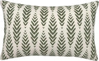 Sage Green Boho Pillow Covers 12 x 20 Inch Pack of 2, Bohemian Ethnic Herringbone Pattern Decorative Throw Pillow Covers Vintage Linen Farmhouse Outdoor Pillowcase for Bedroom Home Sofa Decor