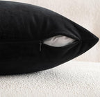MIULEE 28x28 Inch Euro Sham Velvet Pillow Covers, Set of 2 Large Square Decorative Pillows -Black Super Soft for King Bed, Sofa, Couch, Accent Chairs