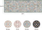 AMOAMI Vintage Floral Runners for Hallways Indoor, 2'6''x8' Kitchen Runner Rug Non Slip Machine Washable Entryway Rug Runner Ultra Soft Boho Carpet Runner for Hallway Kitchen Bedside Entryway, Green