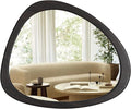 WallBeyond Asymmetrical Mirror, Irregular Wall Mirror, Wall Mirrors Decorative for Bedroom Living Room Entryway Hall, Wood Mirror for mid Century Modern Decor 23" H x 19" W, Black