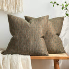MIULEE Pack of 2 Decorative Burlap Linen Throw Pillow Covers Modern Farmhouse Pillowcases Rustic Woven Textured Cushion Cover for Sofa Couch Bed 24x24 Inch Coffee