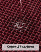 AMOAMI Upgraded Waffle Bath Mat, Super Absorbent Non Slip Bath Mats for Bathroom Floor, Washable Bathroom Rugs with Tassels, Rubber Backed Bathroom Mats, Ultra Soft, 18" x 30", Burgundy