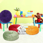 Yerliker 6 Pcs Floor Pillow Cushions 15inch Round Velvet Throw Pillows Colorful Flexible Cushions Alternative Pillows for Couch Chair Living Room Bedroom Home Office Decor(Bright Color)