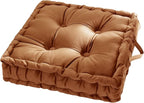 vctops Fall Square Solid Color Velvet Seat Cushion with Handle Tufted Thicken Chair Pad Tatami Floor Pillow Cushion 16.5"x16.5"x4" Dark Orange