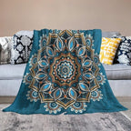 Ornamental Mandala Throw Blanket Indian Hippie Bohemian Art Floral Texture Pattern Blanket for Sofa Bed Couch Chair Or Dorm 40"x50"