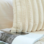 JOJUSIS Pack of 2 Faux Fur Plush Decorative Throw Pillow Covers Couch Cushion Case Soft Pillowcases (Beige, 12 x 20-Inch)