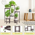 iDavosic.ly Plant Stand Indoor Outdoor, 6 Tier Corner Metal Flower Display Holder Shelf, Folding Tall Orchid Rack for Patio Balcony Porch Garden Living Room House, Violet Bronze