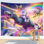 Viajar Funny Cat Tapestry, Cool Kittens Starry Sky Nebula Galaxy Tapestry Milky Way Space Psychedelic Hippie Tapestry Wall Hanging Home Decor Dorm Livingroom Bedroom Wall Blanket, 40X30 Inches