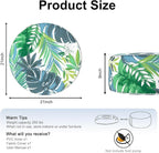 Inflatable Ottoman Stool D21 xH9 for Outdoor/Indoor Use, Water Repellent Patio Foot Rest with Portable Handle,Round Pouf Ottoman Suitable for Garden,Deck and Camping - Islamorada Blue Green
