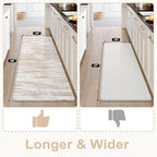 KIMODE Anti Fatigue Mats for Kitchen Floor, Farmhouse Kitchen Runner Rugs 24"x59", Non Slip Kitchen Mats for Floor, Padded Kitchen Floor Mats, Light Brown Rugs for Kitchen Floor Sink Laundry Office