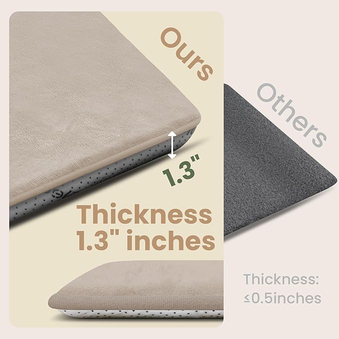 Baby Play Mat for Floor,50"×65" Playpen Mat for Toddler,Infant,Kids,1.3" Thick Elasti Foam Non-Slip Nursery Rug,Water Repellent Soft Padded Floor Mats for Tummy Time,Crawling(Beige)