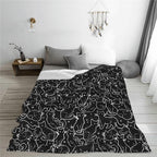 Cat Throw Blanket Soft Flannel Blanket 60"x50" in Bed Blanket Home Decor for Room Sofa Couch All Season