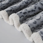 MACEVIA Sherpa Fleece Throw Blanket for Couch Fuzzy 3D Cheetah Blanket Thick Warm Reversible Cozy Comfy Super Soft Leopard Blanket for Bed Sofa 490GSM - Navy Leopard,50x60In