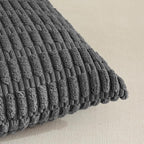 Fancy Homi 4 Packs Dark Grey Decorative Throw Pillow Covers 12x24 Inch for Couch Bed, Rustic Modern Farmhouse Boho Home Decor, Soft Plush Corduroy Gray Cute Square Accent Cushion Case 30x60 cm