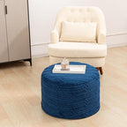 Asuprui Pouf Ottoman Foot Rest – Plush Round All-in-one Foam Stool for Cozy Lounging, Floor Pouf & Chic Decor (Navy Blue)