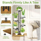 iDavosic.ly 5 Tier Plant Stand Indoor Outdoor, Tiered Corner Multiple Flower Pot Holder Shelf, Metal 40 Inch Tall Display Rack for Patio Porch Living Room Garden Balcony Bedroom, Black