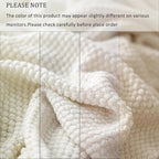 LOMAO Knitted Throw Blanket with Tassels Bubble Textured Lightweight Throws for Couch Cover Home Decor (Cream, 60x90)